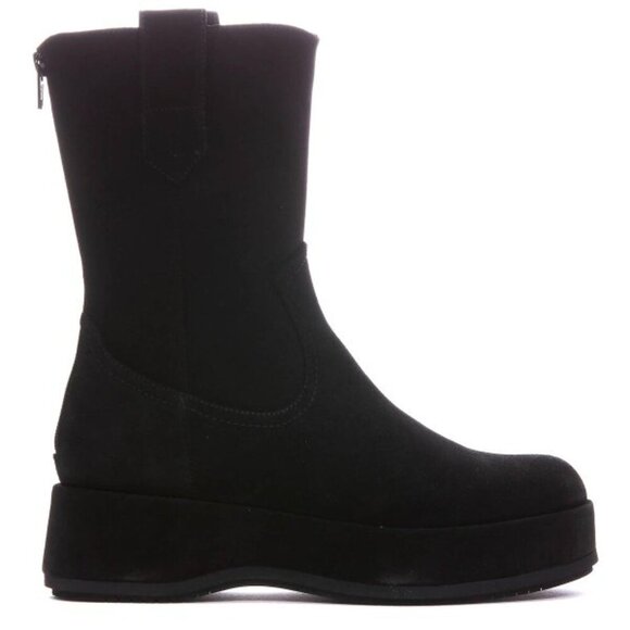 Paloma Barcelo Women Ander Platform Black Suede Mid-calf Boots 6.5 US EUR 37 NEW - Picture 1 of 8